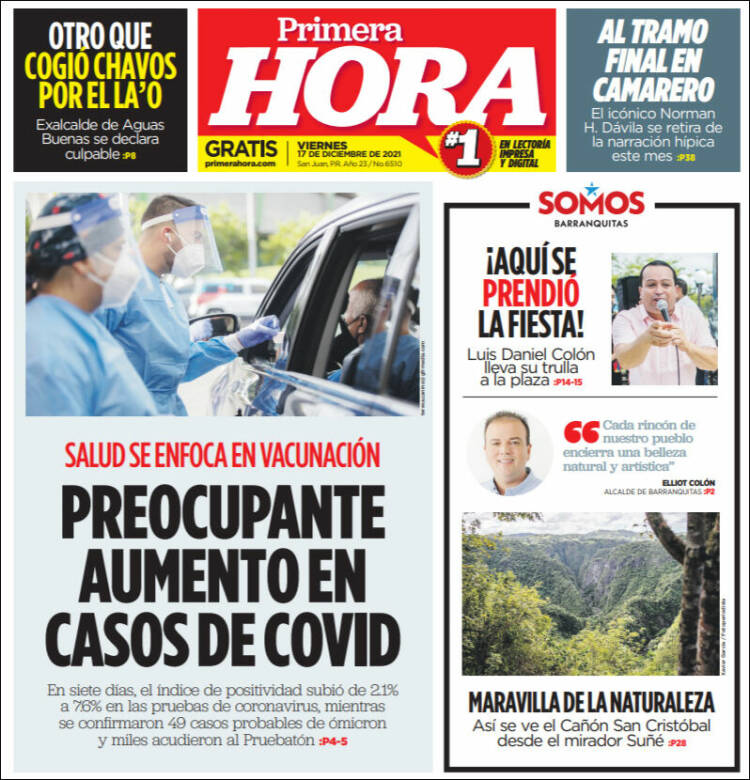 Portada de Primera Hora (Puerto Rico)