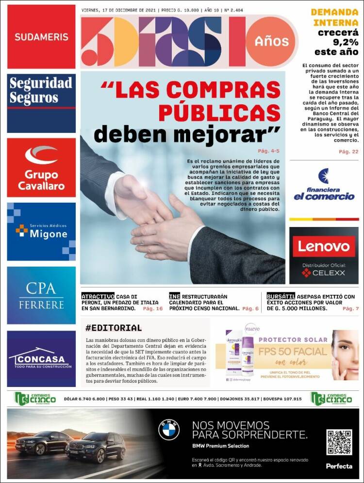 Portada de 5 Días (Paraguay)