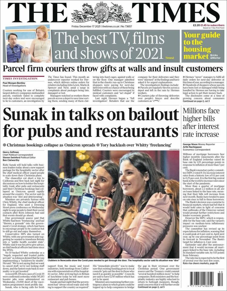 Portada de The Times (Reino Unido)