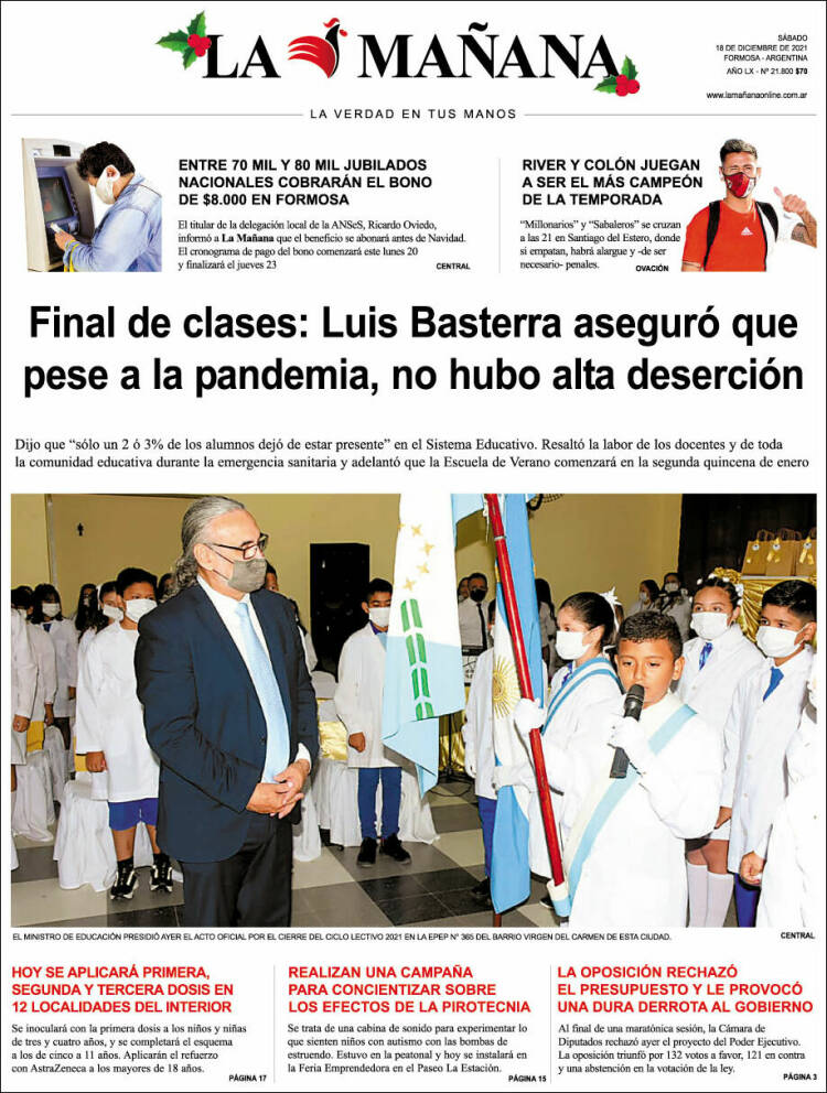 Portada de Diario La Mañana (Argentina)