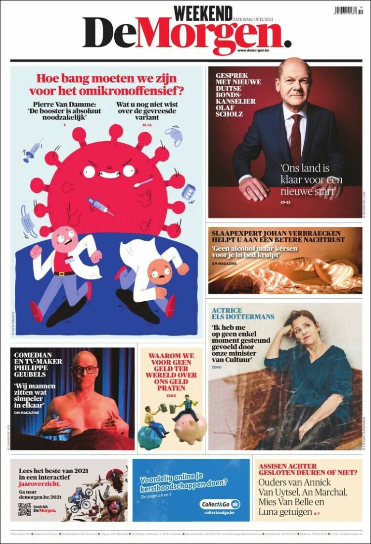 Portada de De Morgen (B&eacute;lgica)