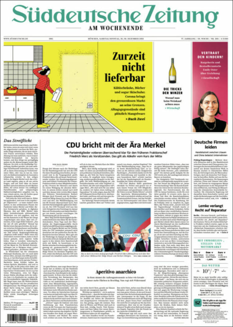 Portada de Sueddeutsche (Alemania)