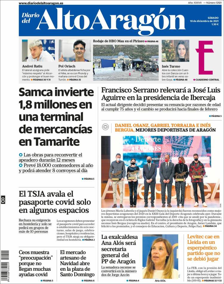 Portada de Diario del AltoAragón (Espa&ntilde;a)