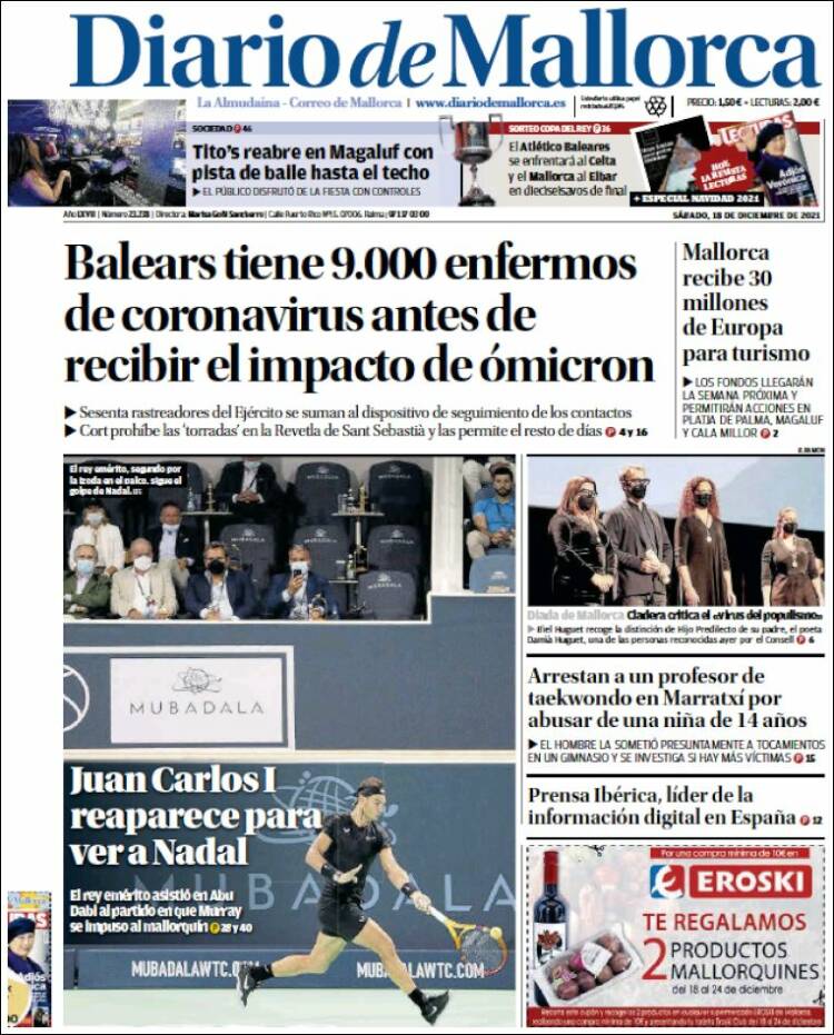 Portada de Diario de Mallorca (Espa&ntilde;a)