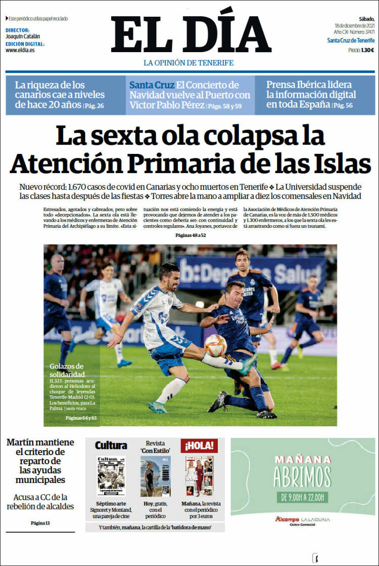 Portada de El Día (Espa&ntilde;a)