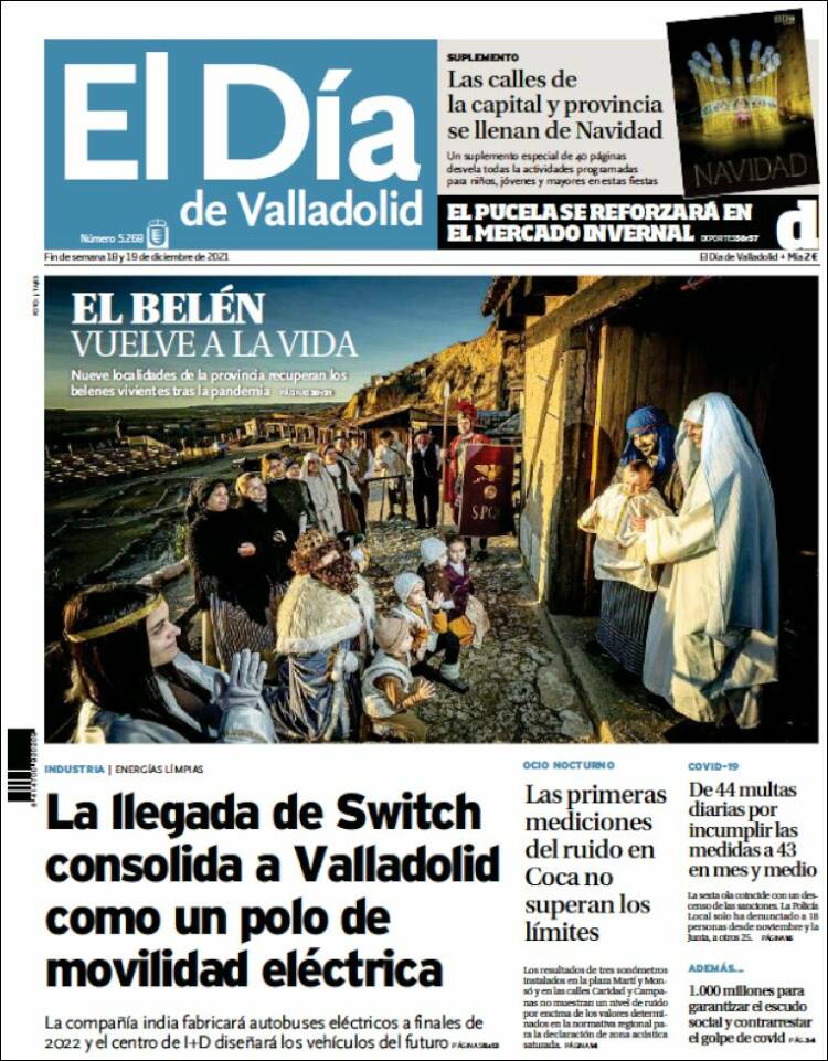 Portada de El Día de Valladolid (España)