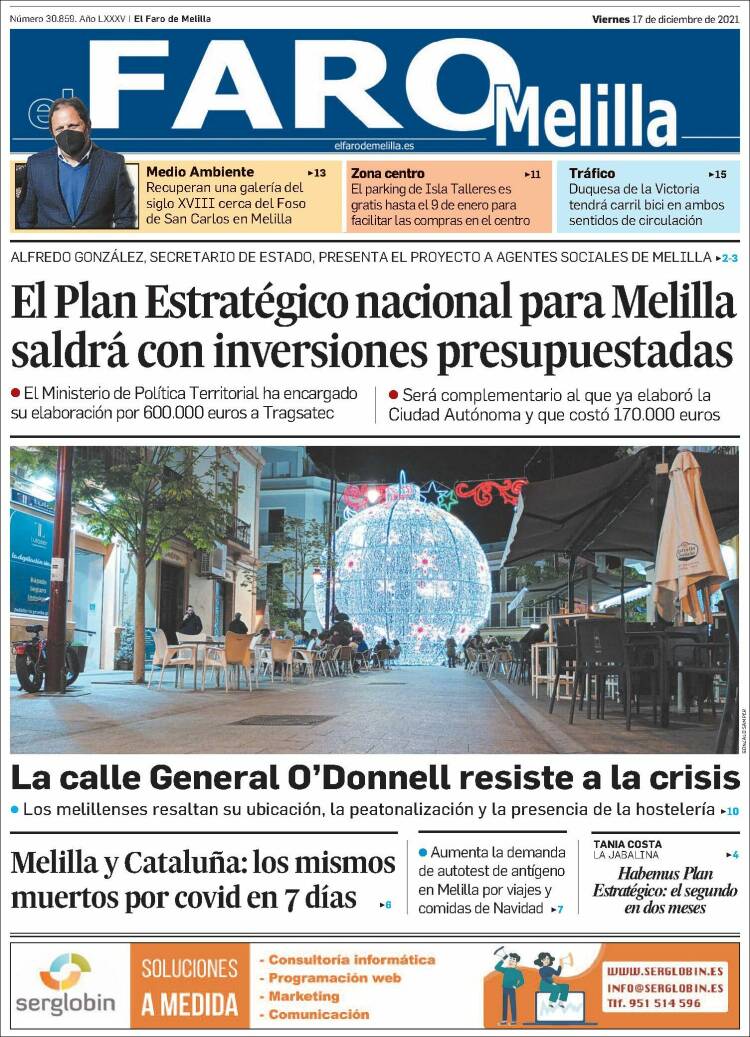 Portada de El Faro de Melilla (Espa&ntilde;a)