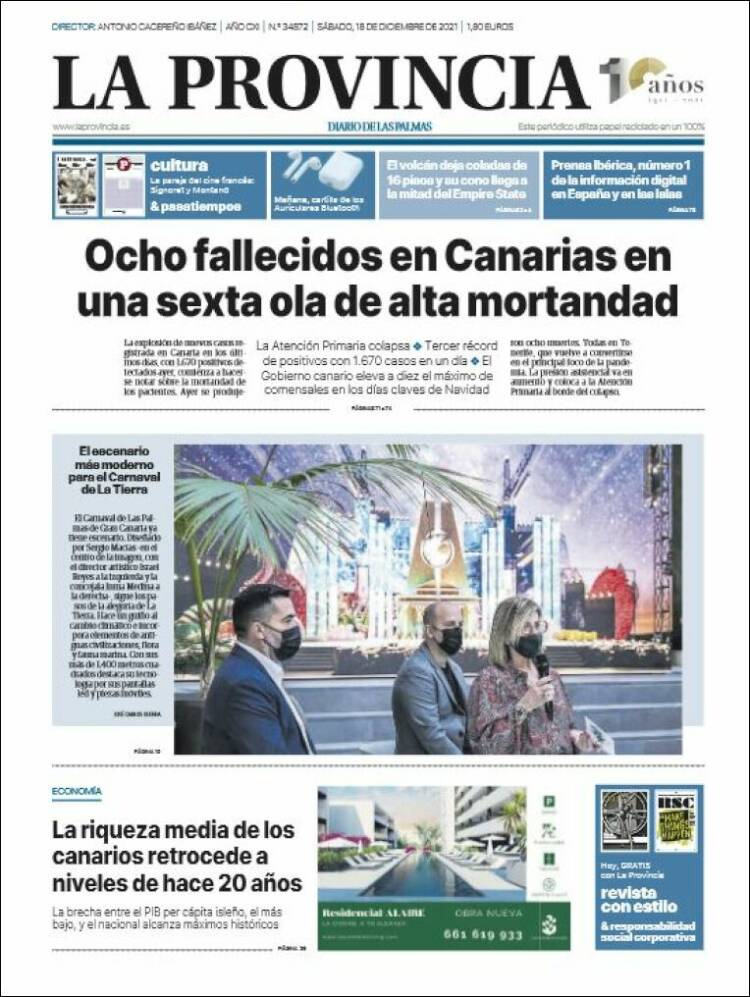 Portada de La Provincia (Espa&ntilde;a)