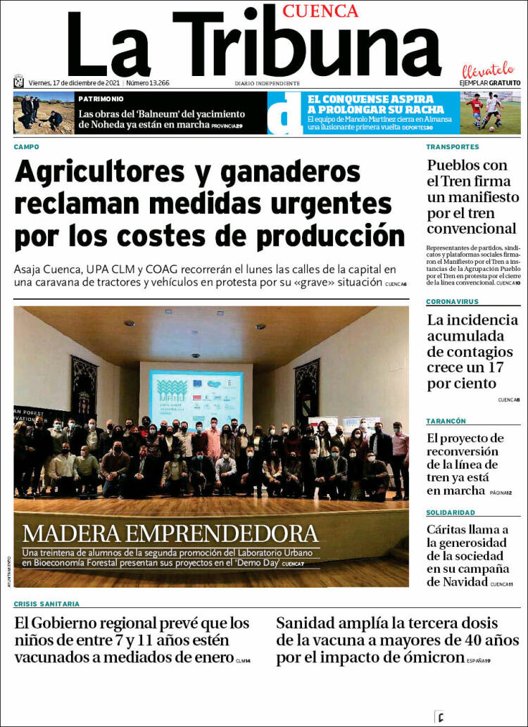 Portada de La Tribuna de Cuenca (Espa&ntilde;a)