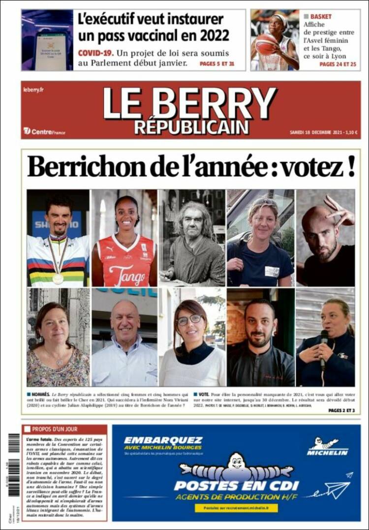 Portada de Berry Republicain (Francia)