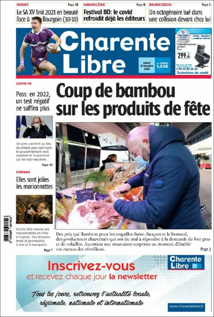 Portada de Charente Libre (Francia)