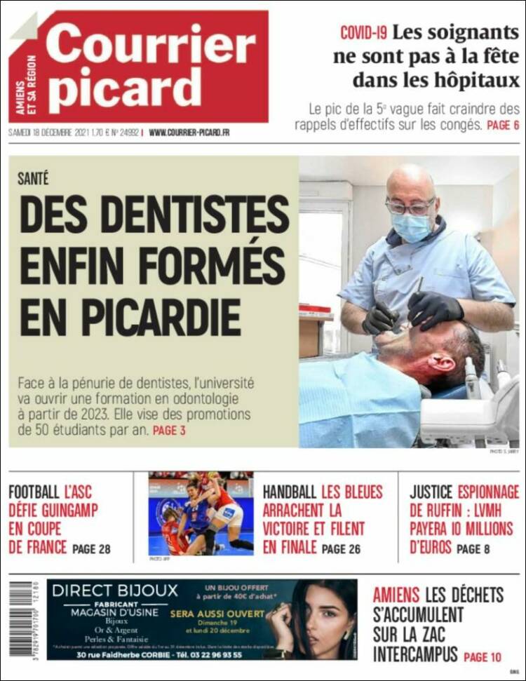 Portada de Courrier Picard (Francia)