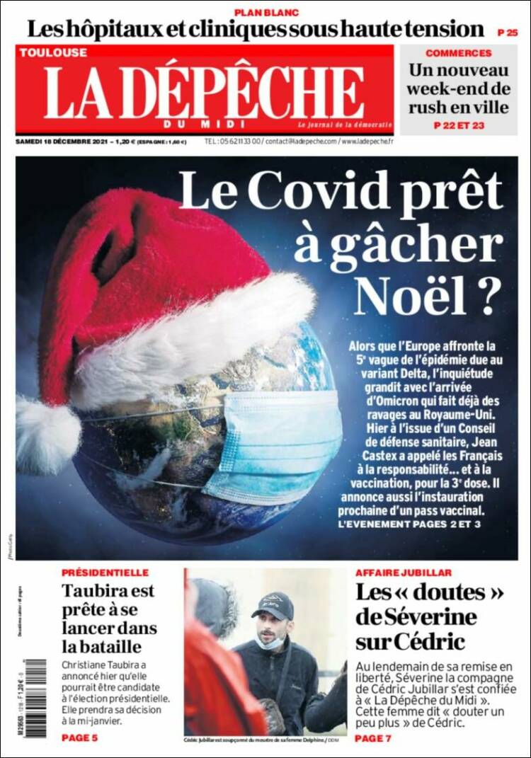 Portada de La Dépêche du Midi (Francia)