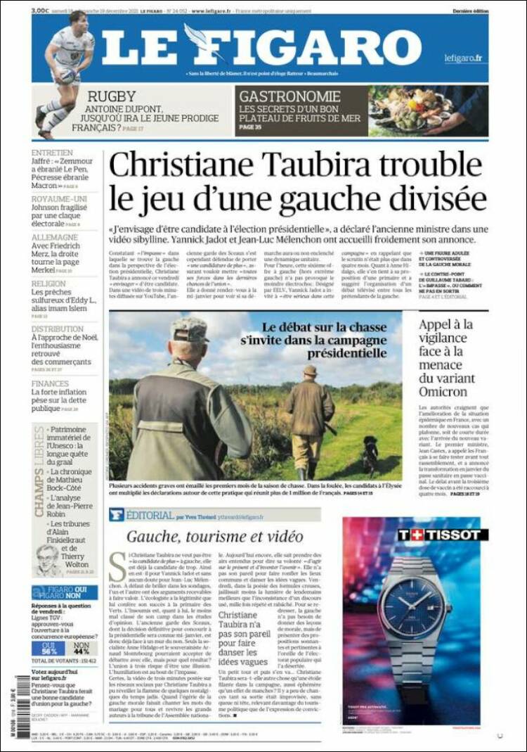 Portada de Le Figaro (Francia)