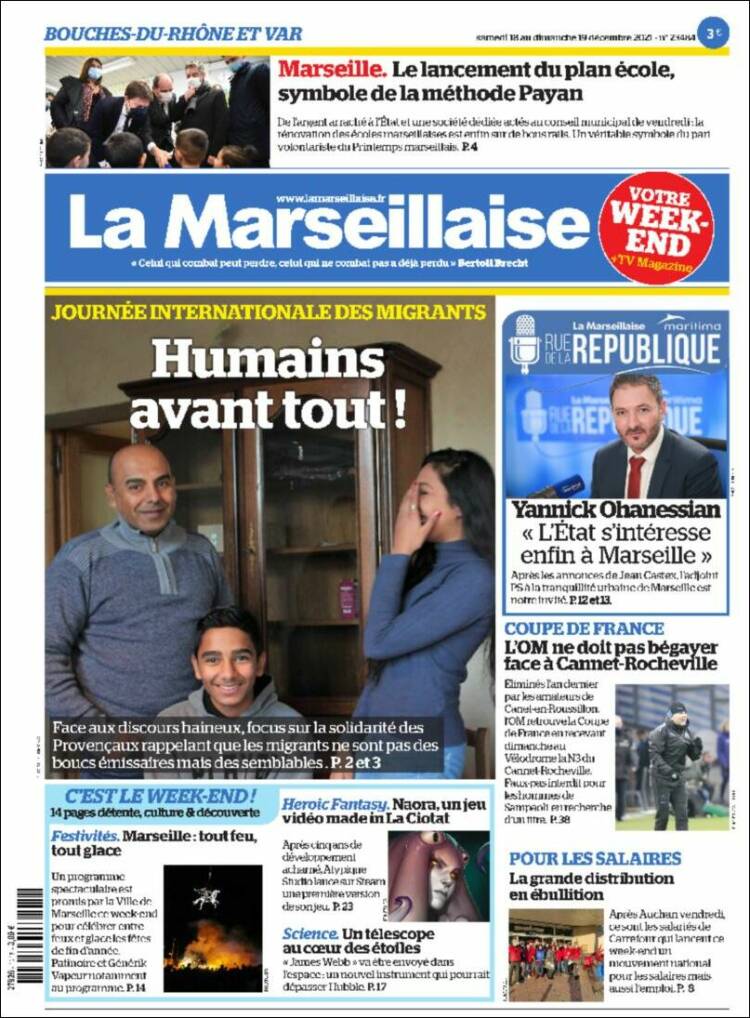 Portada de La Marseillaise (Francia)