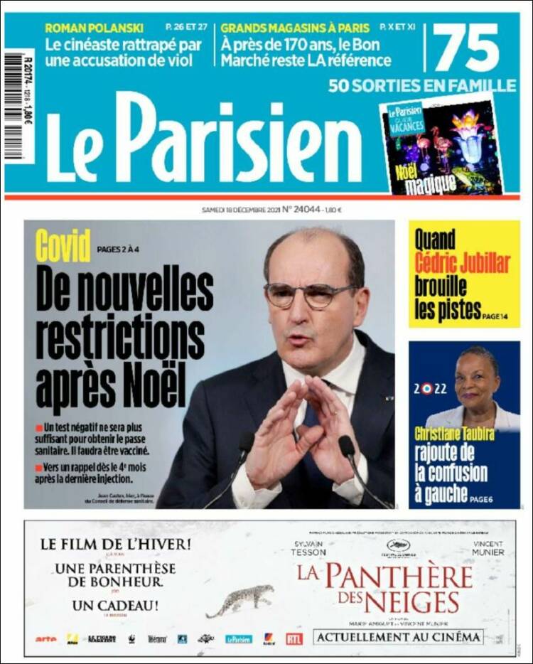 Portada de Le Parisien (Francia)