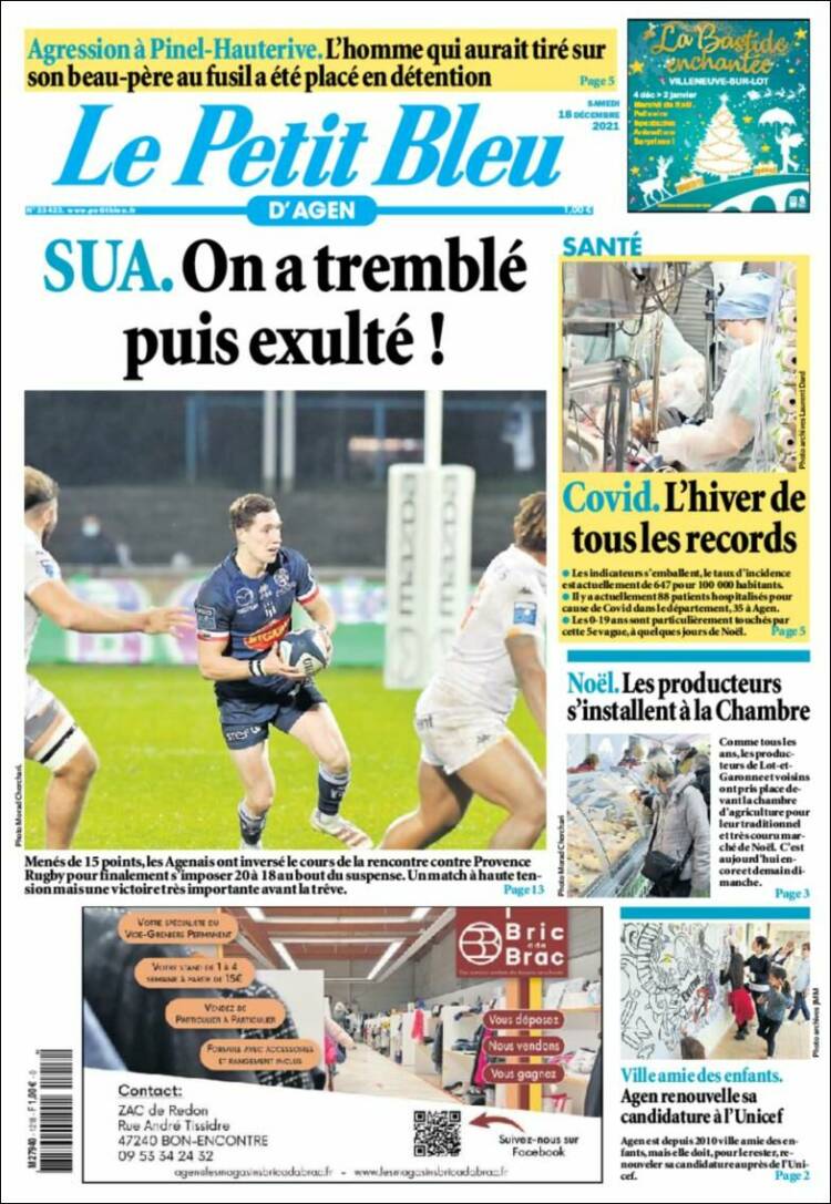 Portada de Le Petit Bleu (Francia)