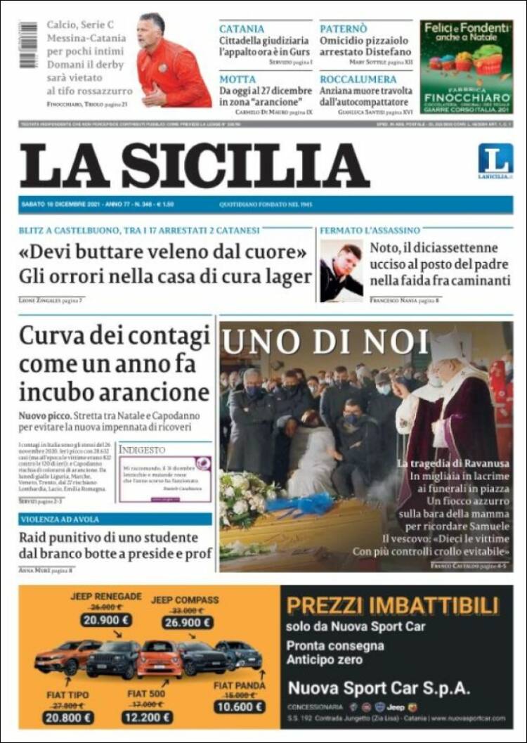Portada de La Sicilia (Italia)