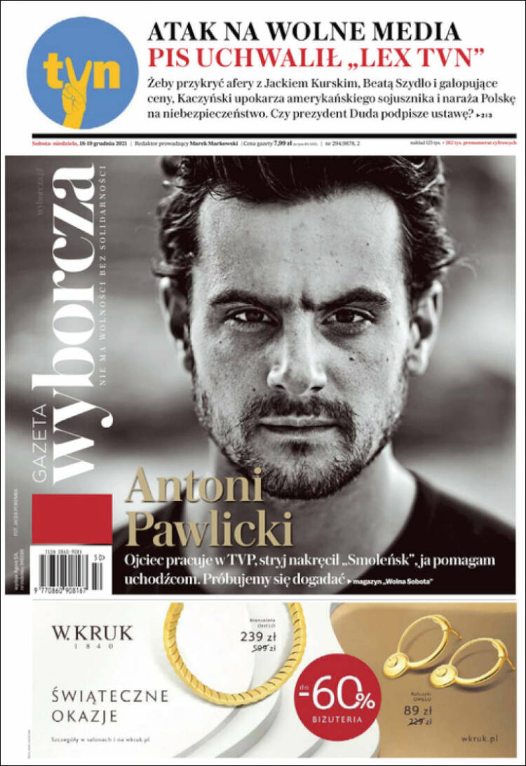 Portada de Gazeta Wyborcza (Polonia)