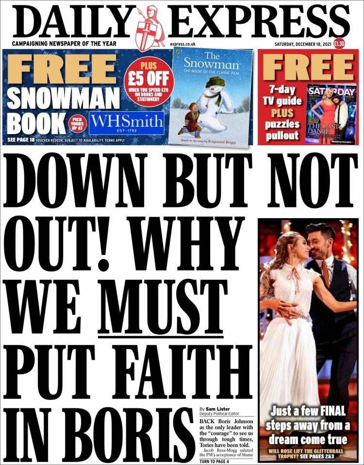 Portada de Daily Express (Reino Unido)