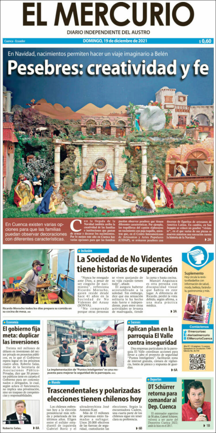 Portada de Diario El Mercurio (Ecuador)