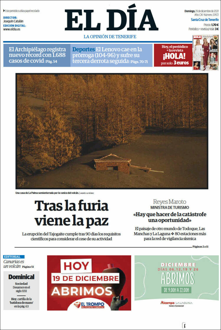 Portada de El Día (Espa&ntilde;a)