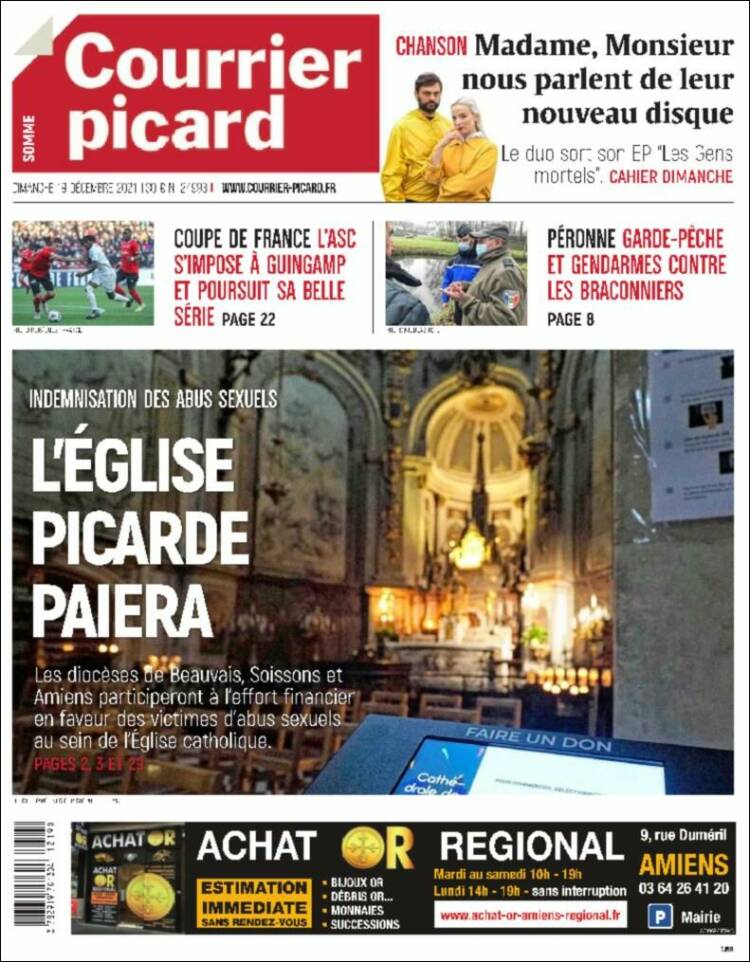 Portada de Courrier Picard (Francia)