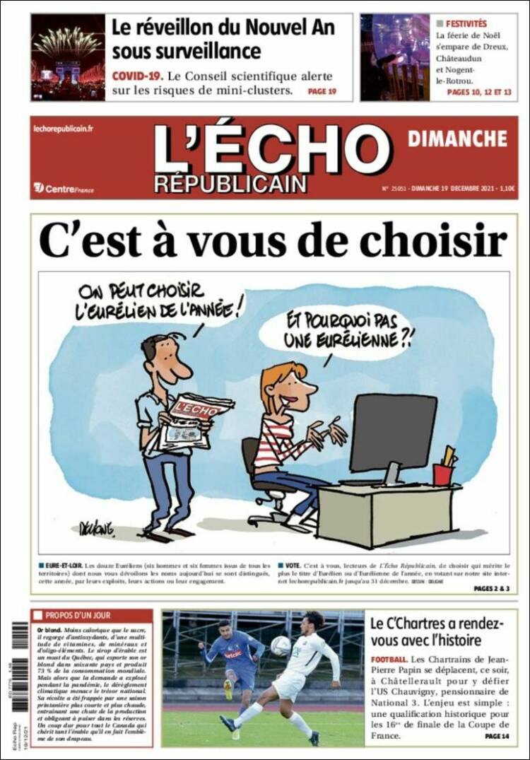 Portada de L'Echo Républicain (Francia)