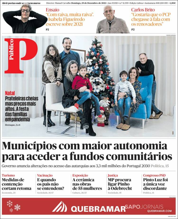 Portada de Público (Portugal)