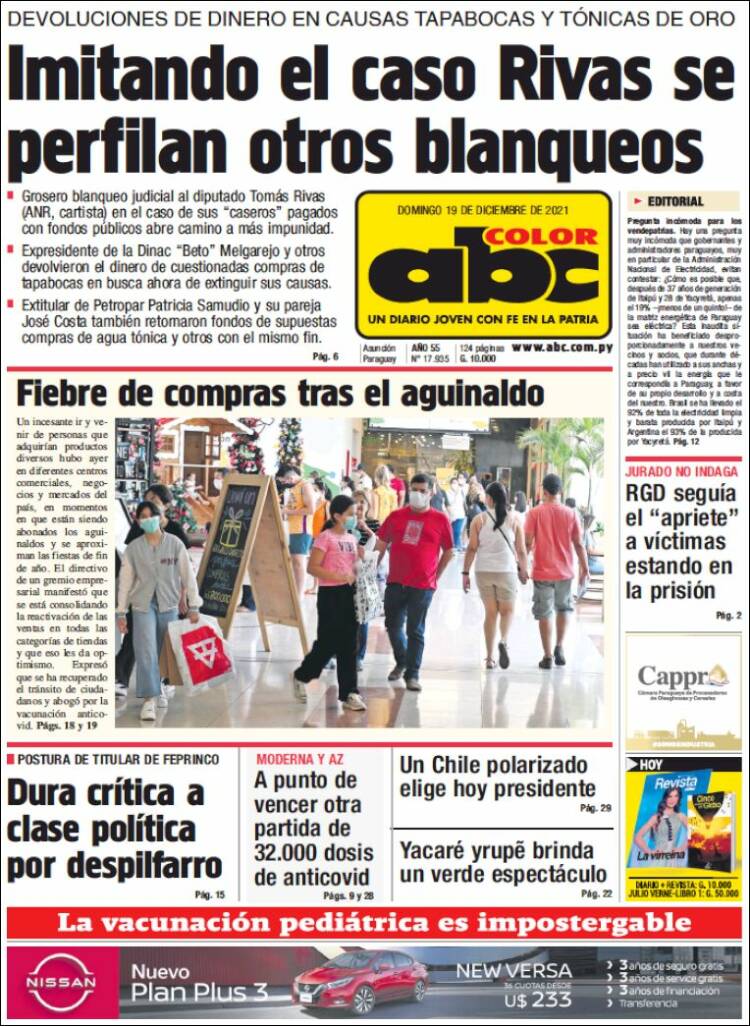 Portada de ABC Color (Paraguay)
