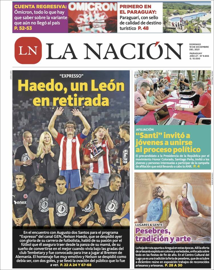 Portada de La Nación (Paraguay)