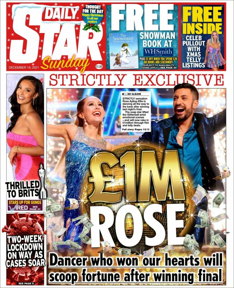 Portada de Daily Star (Reino Unido)