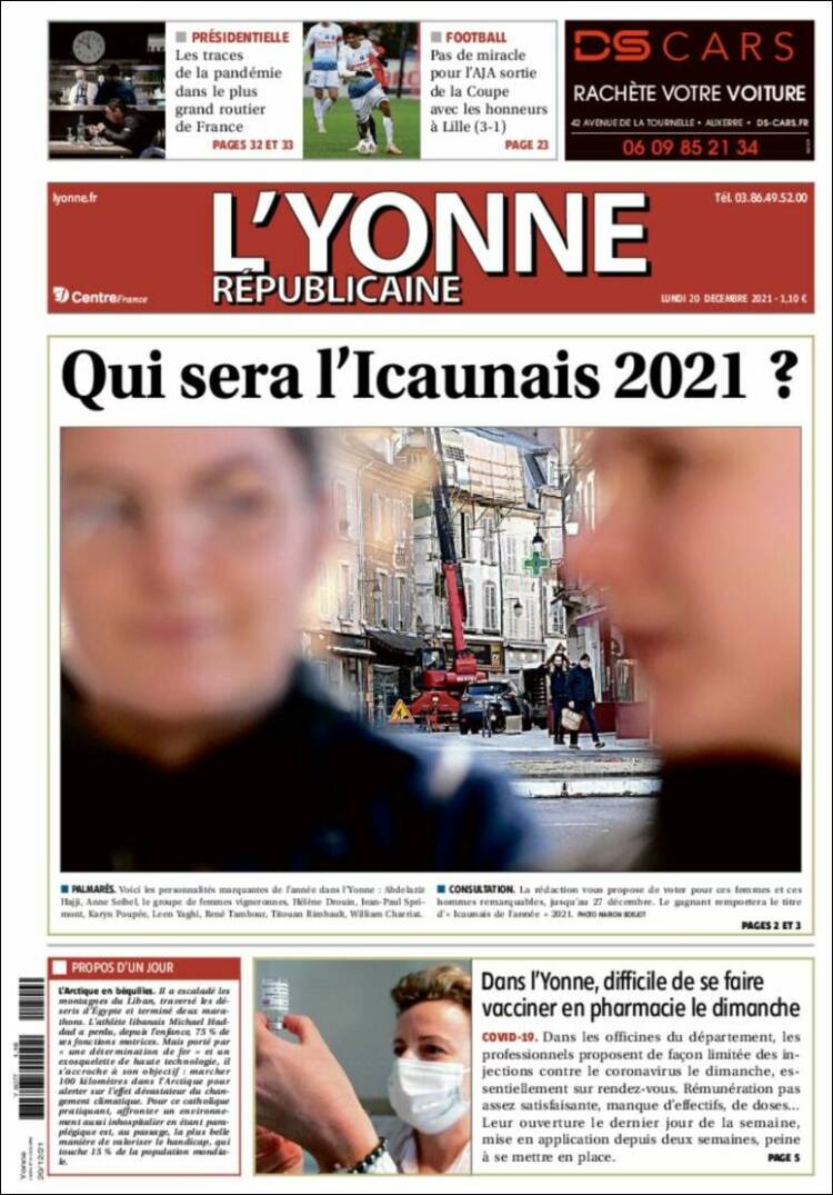 Portada de L'Yonne-Républicaine (Francia)