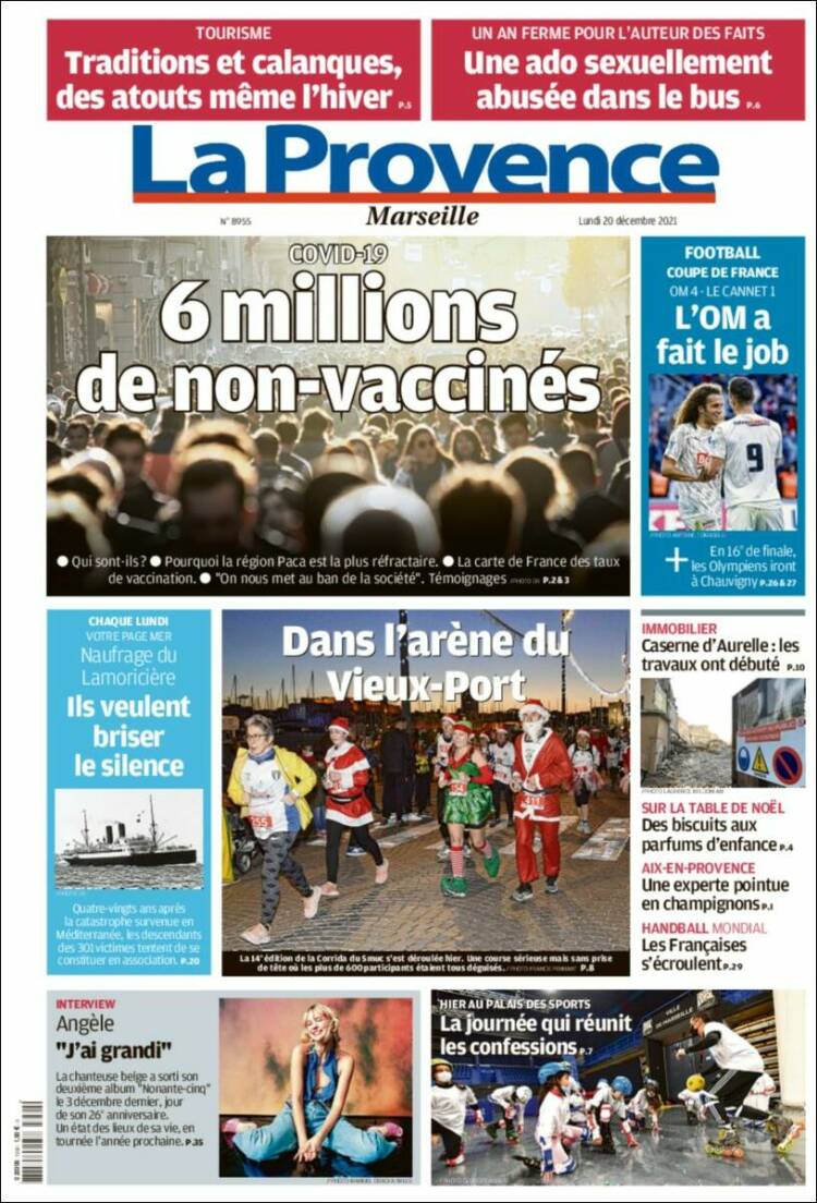 Portada de La Provence (Francia)