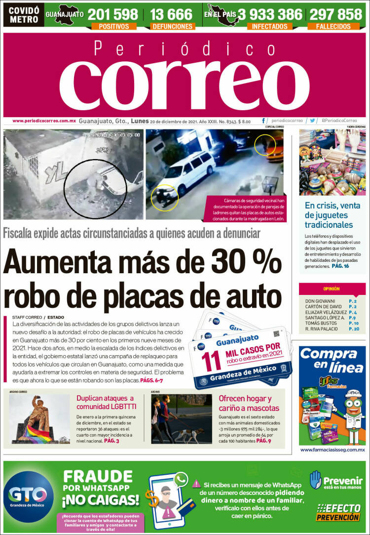 Portada de Correo - El diario del Estado de Guanajuato (México)