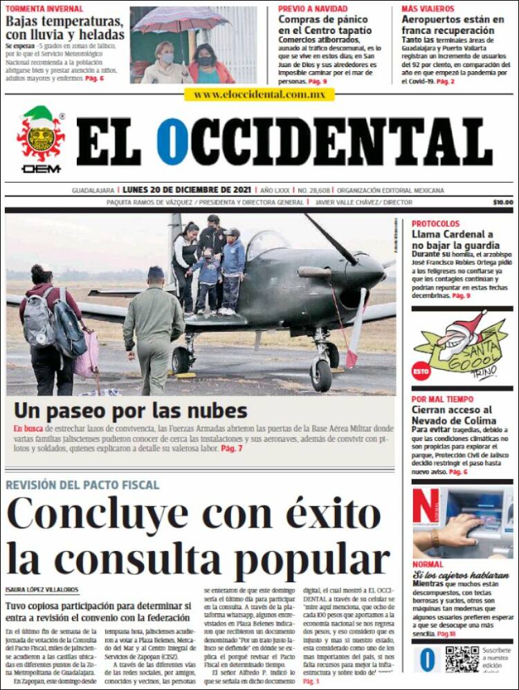 Portada de El Occidental (México)