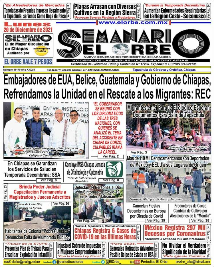 Portada de El Orbe (México)