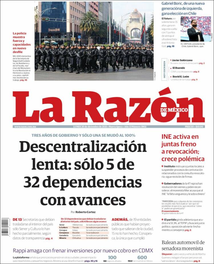 Portada de La Razón (México)