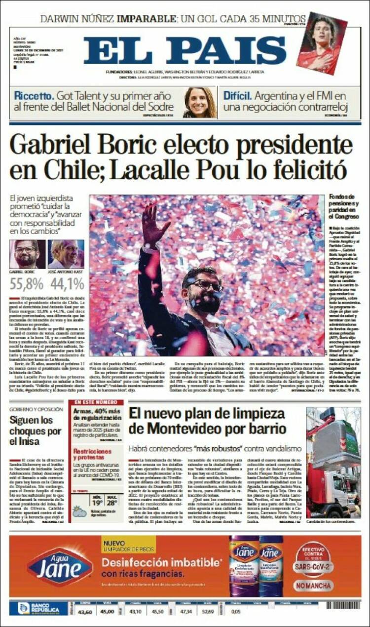 Portada de El País (Uruguay)