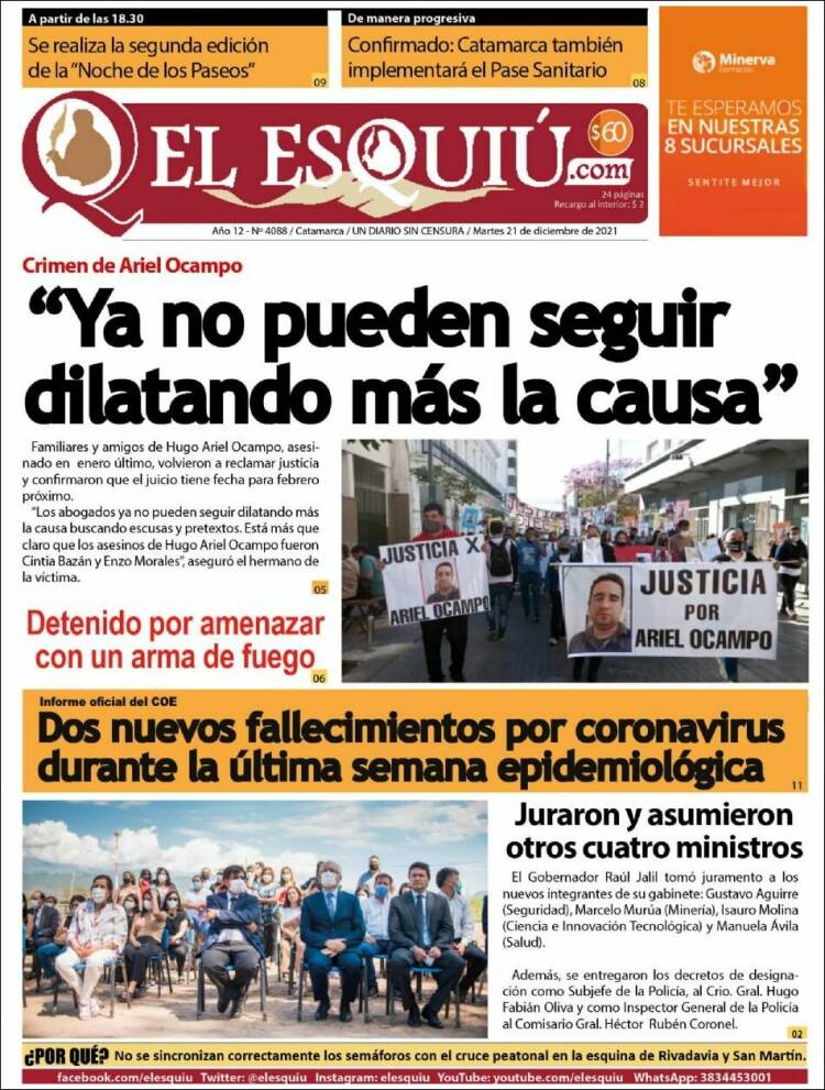 Portada de El Esquiu (Argentina)
