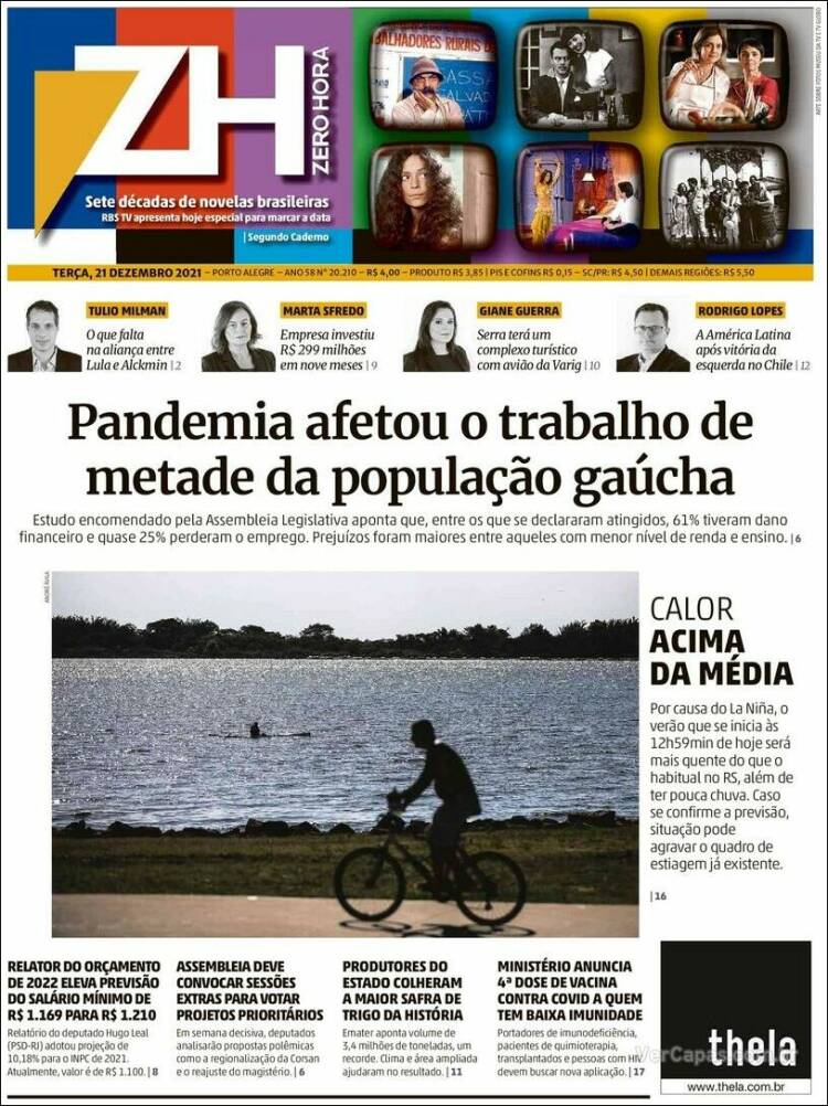 Portada de Zero Hora (Brasil)