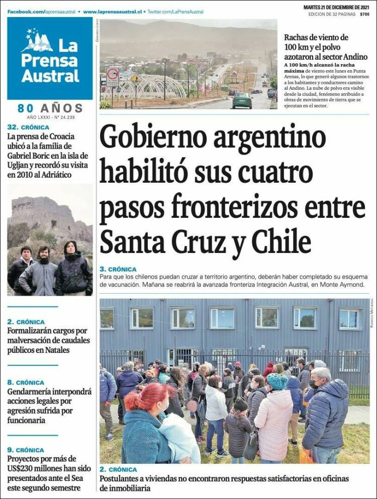 Portada de El Magallanes (Chile)