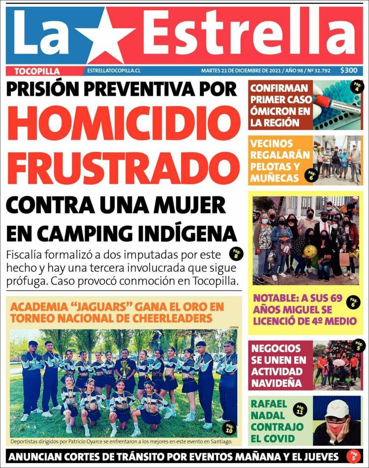 Portada de La Estrella de Tocopilla (Chile)