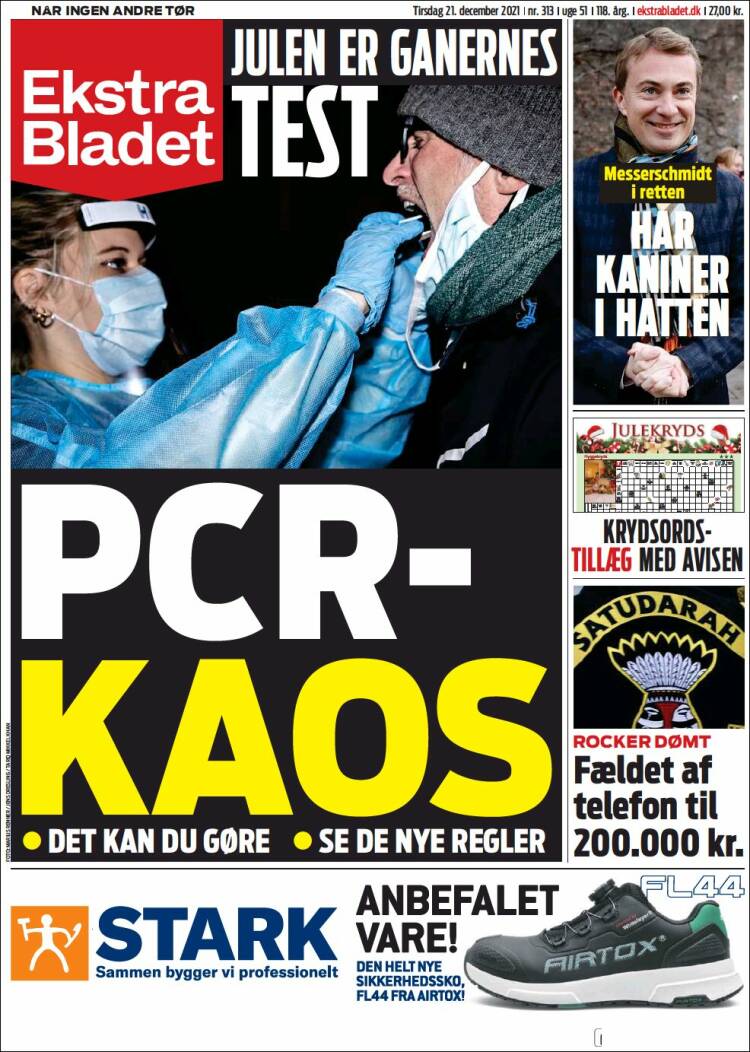 Portada de Ekstra Bladet (Dinamarca)