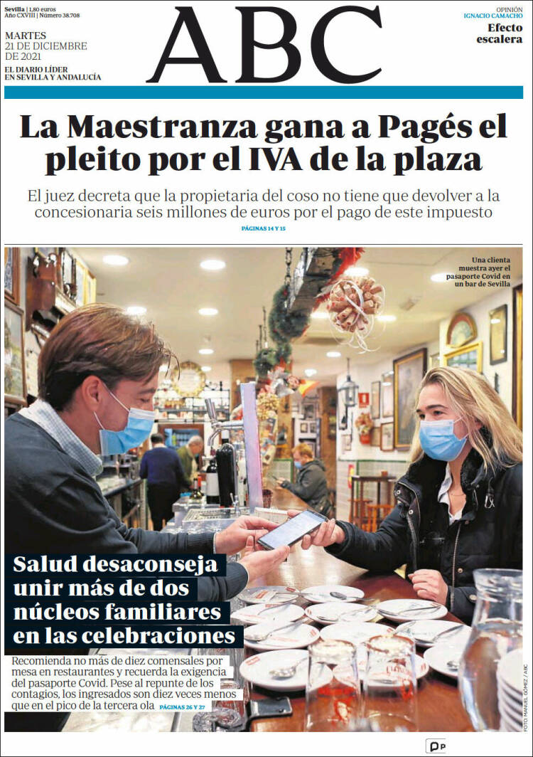 Portada de ABC - Sevilla (Espa&ntilde;a)