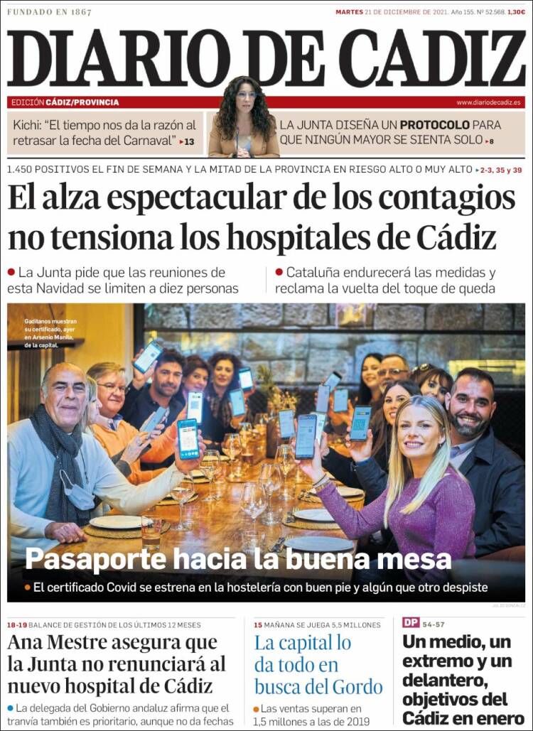 Portada de Diario de Cádiz (Espa&ntilde;a)