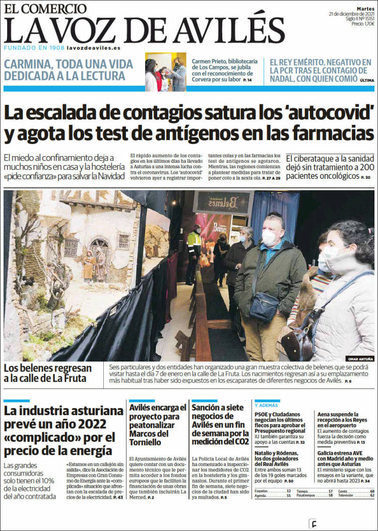 Portada de El Comercio - Avilés (Espa&ntilde;a)