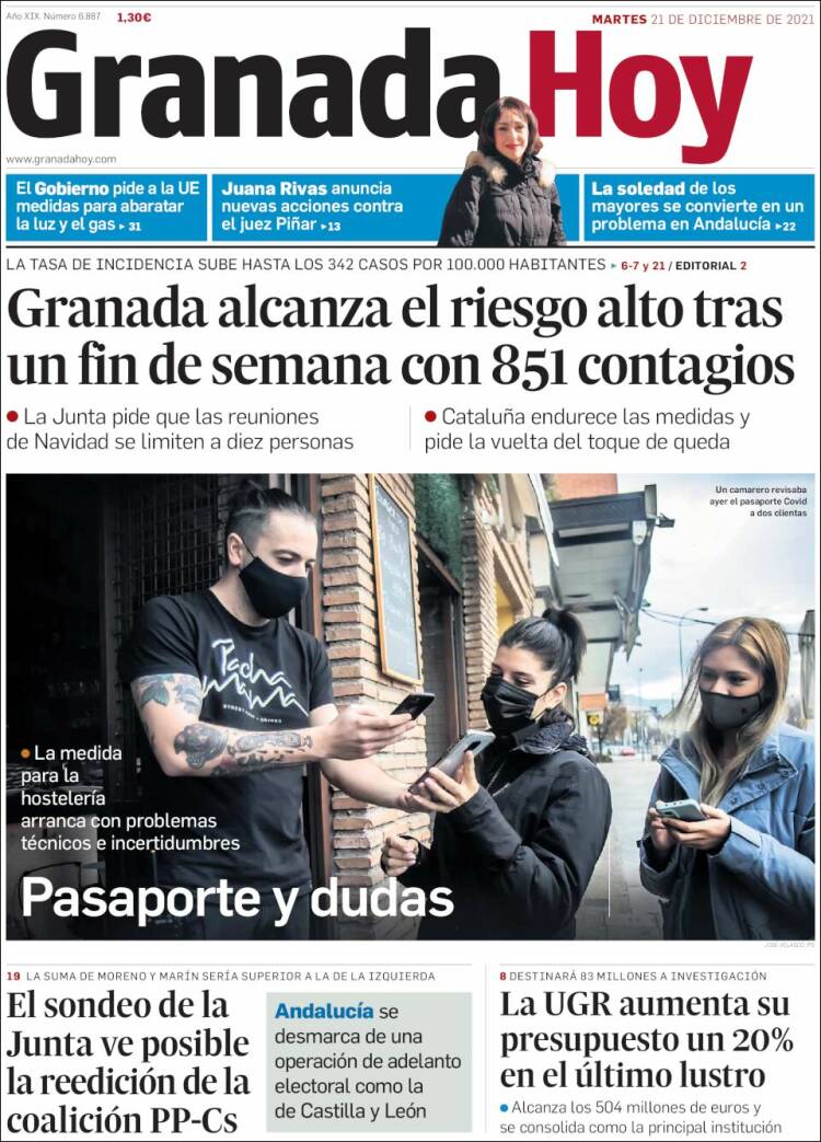 Portada de Granada Hoy (Espa&ntilde;a)