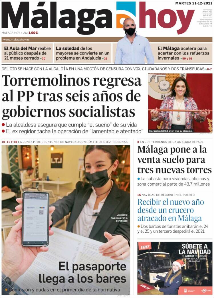 Portada de Málaga Hoy (Espa&ntilde;a)