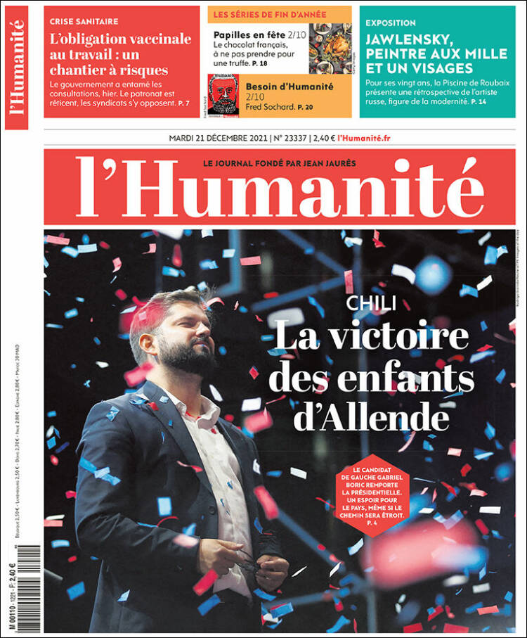 Portada de l'Humanite (Francia)